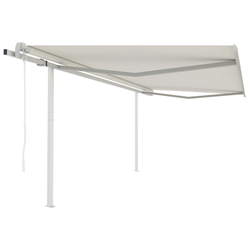 Automatic Retractable Awning with Posts 4x3 m Cream