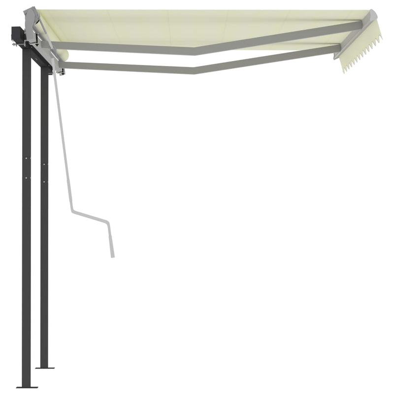 Automatic Retractable Awning with Posts 3x2.5 m Cream