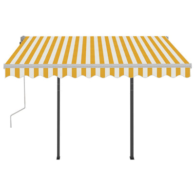 Automatic Retractable Awning with Posts 3x2.5 m Yellow & White
