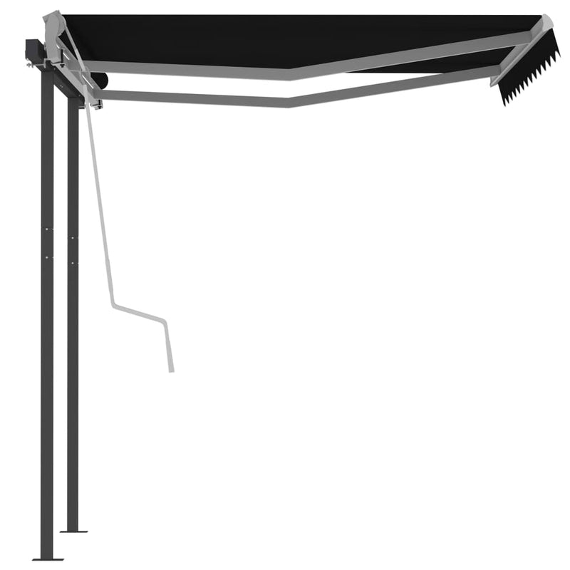 Automatic Retractable Awning with Posts 3.5x2.5 m Anthracite
