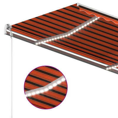 Automatic Awning with LED & Wind Sensor 3x2.5 m Orange & Brown