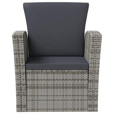 8 Piece Garden Lounge Set with Cushions Poly Rattan Grey