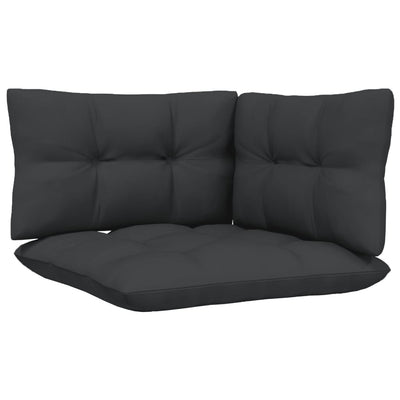4 Piece Garden Lounge Set with Anthracite Cushions Pinewood