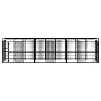 Outdoor Dog Kennel with Roof Steel 16.59 m²
