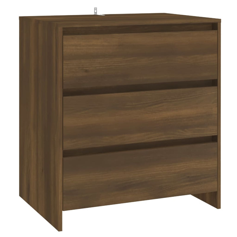 2 Piece Sideboard Brown Oak Engineered Wood