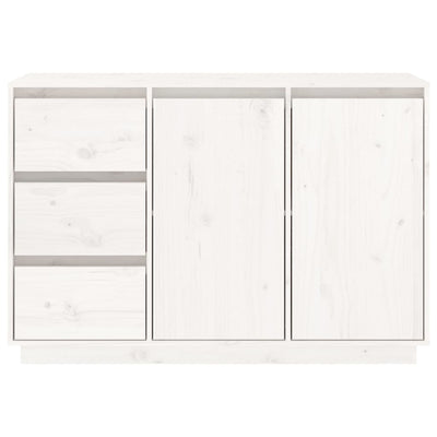 Sideboard White 111x34x75 cm Solid Wood Pine