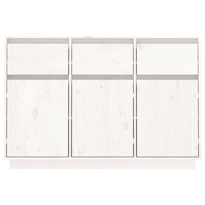 Sideboard White 110x34x75 cm Solid Wood Pine
