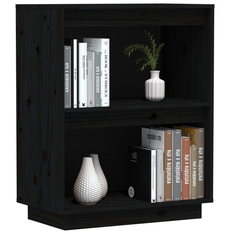 Console Cabinet Black 60x34x75 cm Solid Wood Pine
