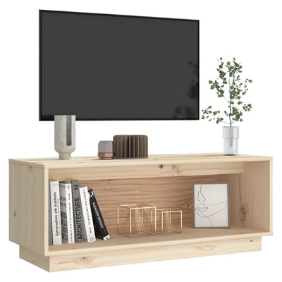 TV Cabinet 90x35x35 cm Solid Wood Pine