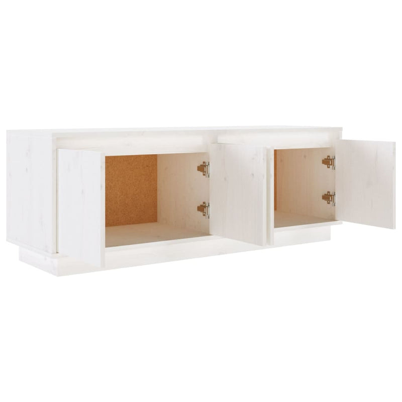 TV Cabinet White 110x34x40 cm Solid Wood Pine