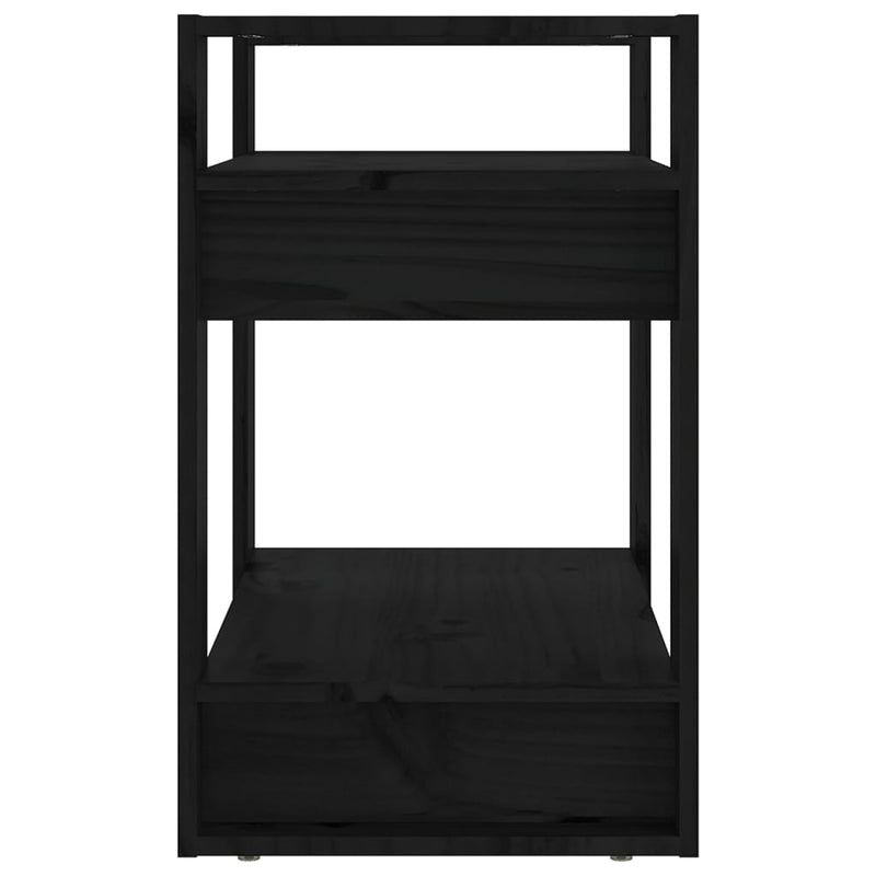 Book Cabinet/Room Divider Black 60x35x57 cm Solid Wood Pine
