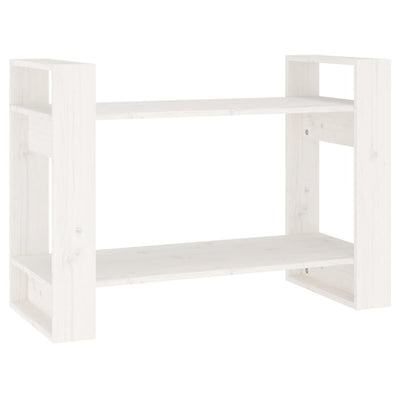 Book Cabinet/Room Divider White 80x35x56.5 cm Solid Wood Pine