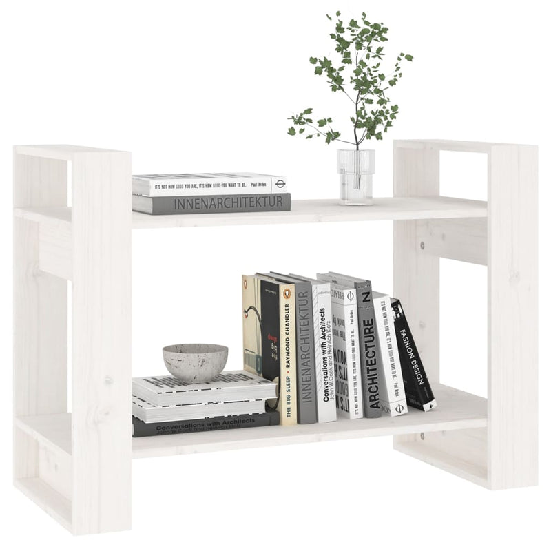 Book Cabinet/Room Divider White 80x35x56.5 cm Solid Wood Pine