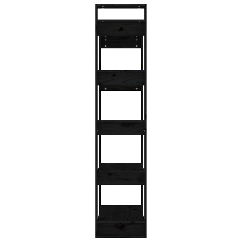 Book Cabinet/Room Divider Black 80x35x160 cm Solid Wood