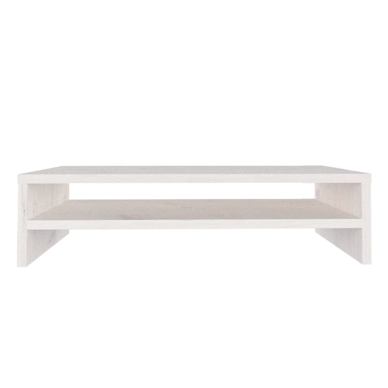 Monitor Stand White 50x24x13 cm Solid Wood Pine
