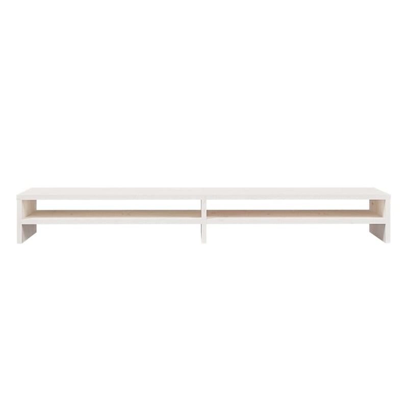 Monitor Stand White 100x24x13 cm Solid Wood Pine