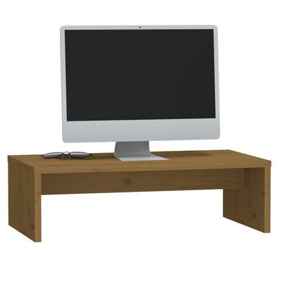 Monitor Stand Honey Brown 50x27x15 cm Solid Wood Pine