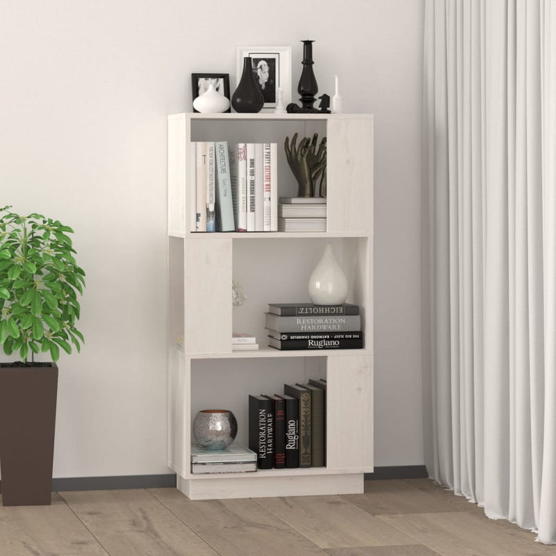 Book Cabinet/Room Divider White 51x25x101 cm Solid Wood Pine