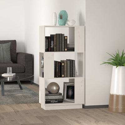 Book Cabinet/Room Divider White 51x25x101 cm Solid Wood Pine