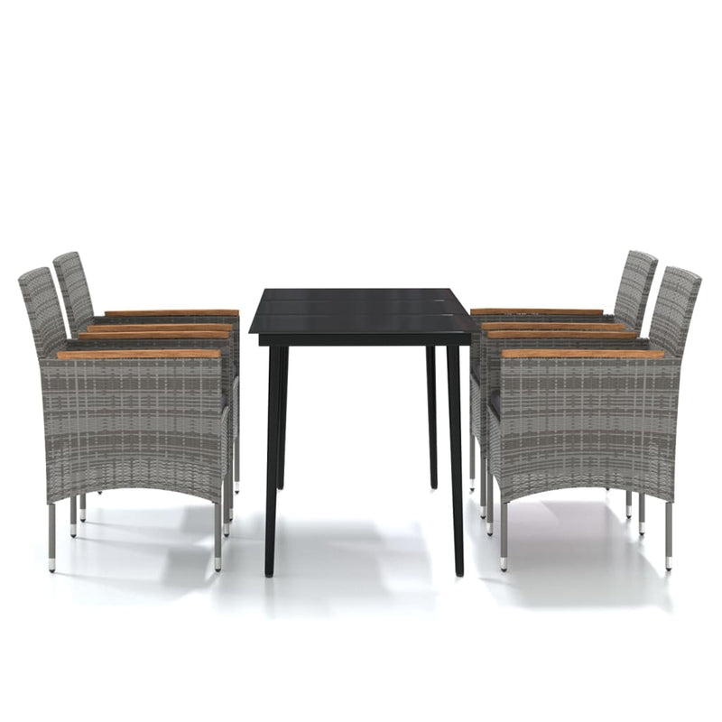 5 Piece Outdoor Dining Set with Cushions Grey and Black - Payday Deals