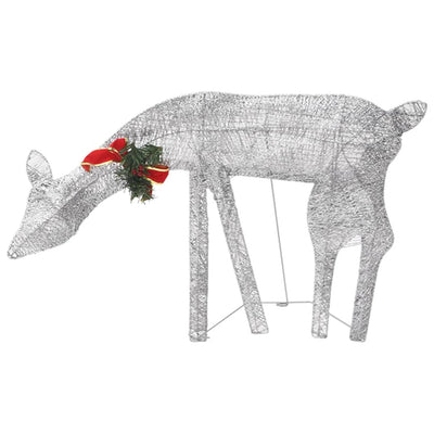 Christmas Reindeer Family 270x7x90 cm Silver Cold White Mesh