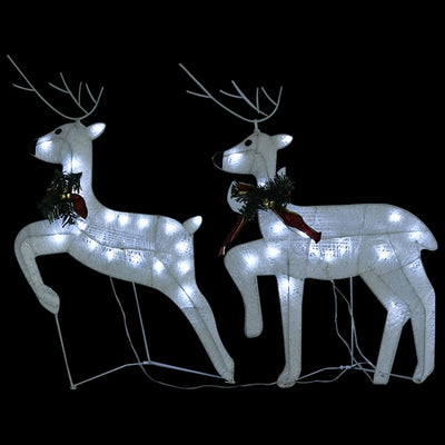 Christmas Reindeers 2 pcs White 40 LEDs