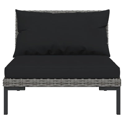13 Piece Garden Lounge Set with Cushions Poly Rattan Dark Grey