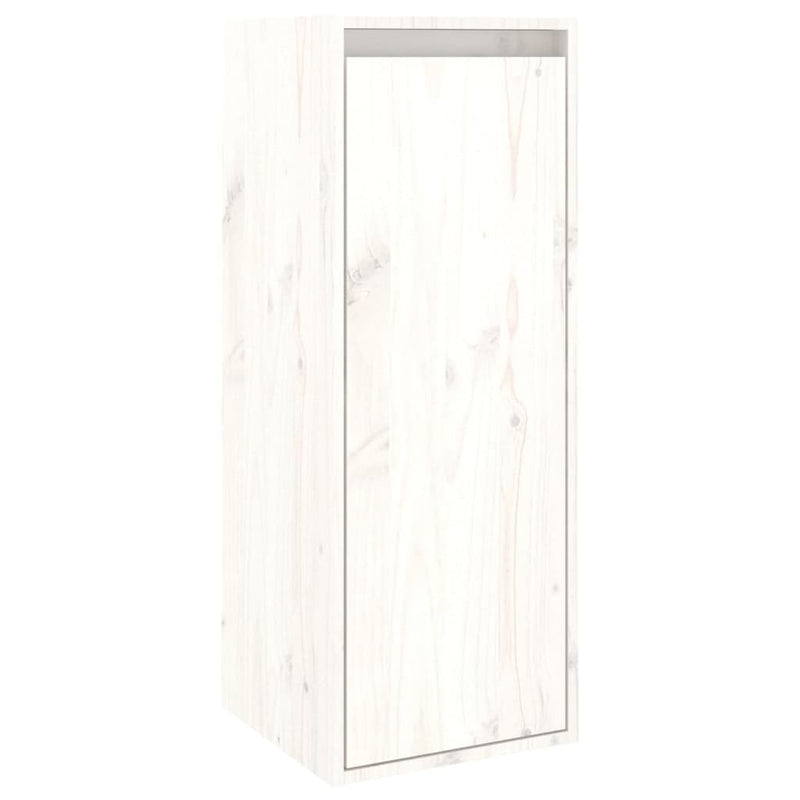 TV Cabinets 3 pcs White Solid Wood Pine