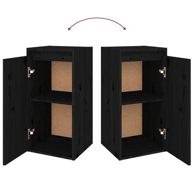 TV Cabinets 6 pcs Black Solid Wood Pine