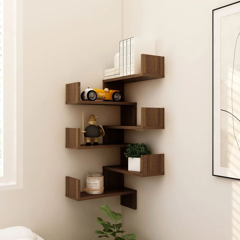 Wall Corner Shelves 2 pcs Brown Oak 40x40x50 cm Engineered Wood