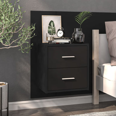Wall-mounted Bedside Cabinets 2 pcs Black