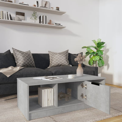 Coffee Table Concrete Grey 102x50x36 cm Engineered Wood