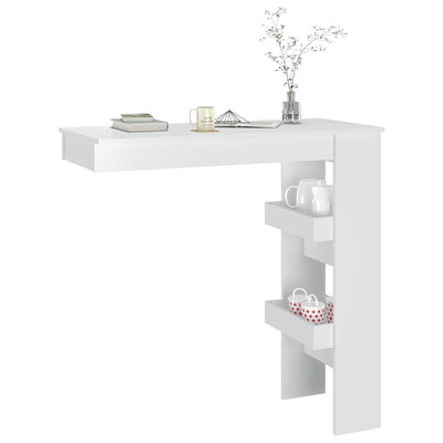 Wall Bar Table High Gloss White 102x45x103.5 cm Engineered Wood