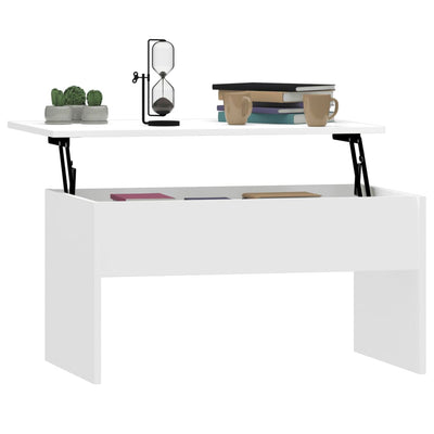 Coffee Table High Gloss White 80x50.5x41.5 cm Engineered Wood