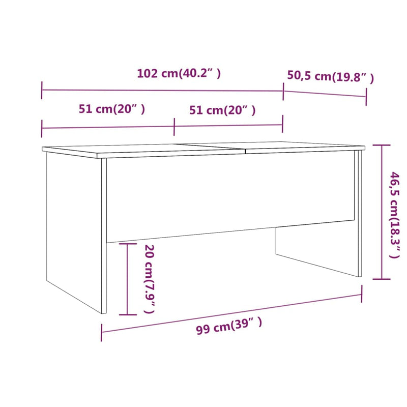 Coffee Table Concrete Grey 102x50.5x46.5 cm Engineered Wood