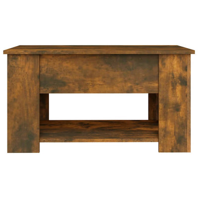 Coffee Table Smoked Oak 79x49x41 cm Engineered Wood