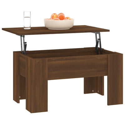 Coffee Table Brown Oak 79x49x41 cm Engineered Wood
