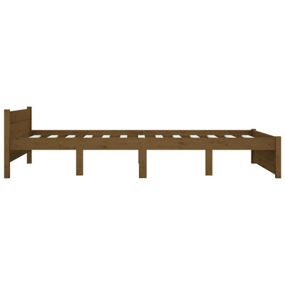 Bed Frame Honey Brown Solid Wood 137x187 Double Size