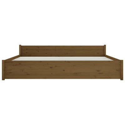 Bed Frame Honey Brown Solid Wood 183x203 cm King Size