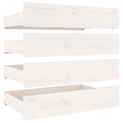 Bed Frame with Drawers White 153x203 cm Queen Size