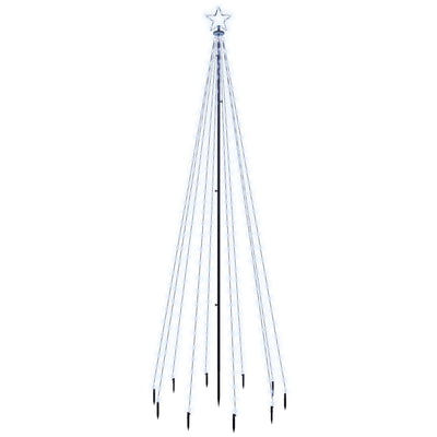 Christmas Tree with Spike Cold White 310 LEDs 300 cm