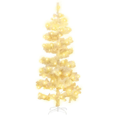 Swirl Christmas Tree with Stand and LEDs White 150 cm PVC