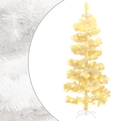 Swirl Christmas Tree with Stand and LEDs White 180 cm PVC