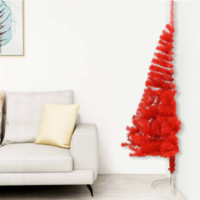 Artificial Half Christmas Tree with Stand Red 210 cm PVC