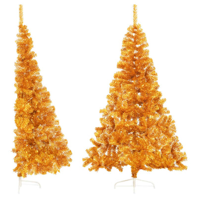 Artificial Half Christmas Tree with Stand Gold 180 cm PVC