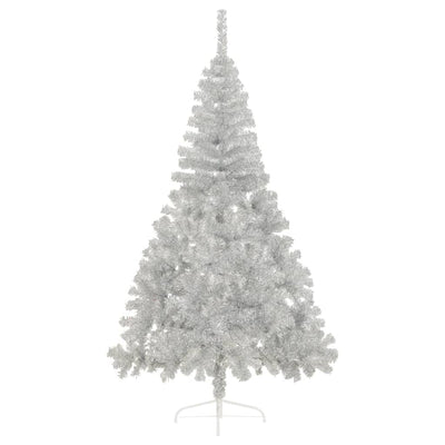 Artificial Half Christmas Tree with Stand Silver 180 cm PVC