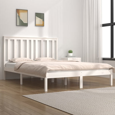 Bed Frame White Solid Wood Pine 180x200 cm 6FT Super King
