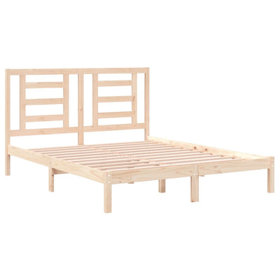 Bed Frame Solid Wood Pine 153x203 cm Queen Size