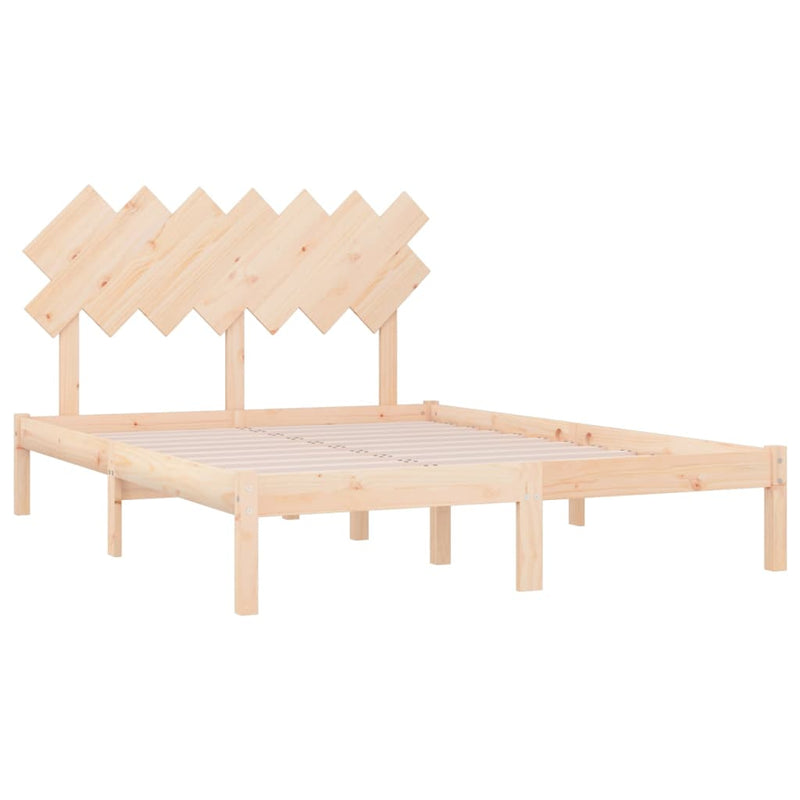 Bed Frame 137x187 cm Double Size Solid Wood