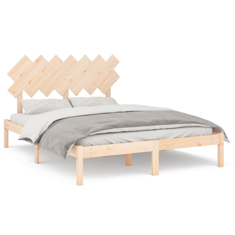 Bed Frame 153x203 cm Queen Size Solid Wood